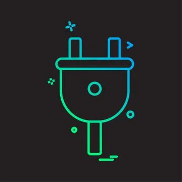 Power Plug icon design vector イラスト素材