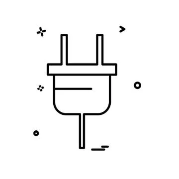 Power plug icon design vector 스톡 일러스트