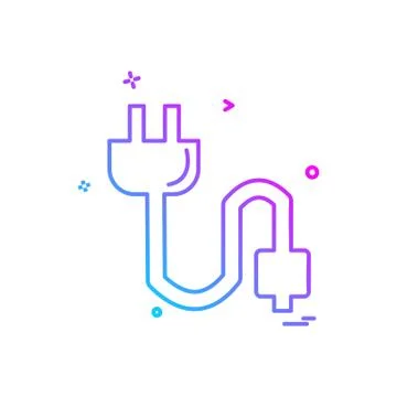 Power plug icon design vector 스톡 일러스트