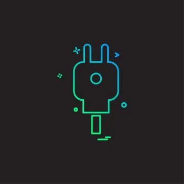 Power plug icon design vector 库存插图
