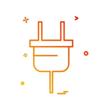 Power plug icon design vector 스톡 일러스트