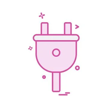 Power Plug icon design vector 库存插图
