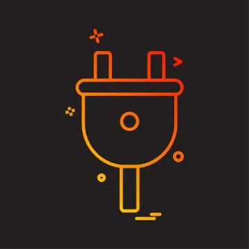 Power Plug icon design vector Stock Illustration