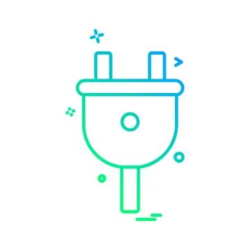 Power Plug icon design vector イラスト素材