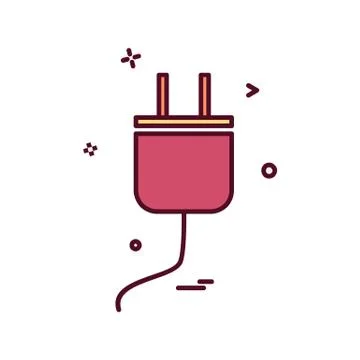 Power Plug icon design vector Illustrazione stock