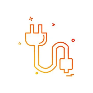 Power plug icon design vector イラスト素材