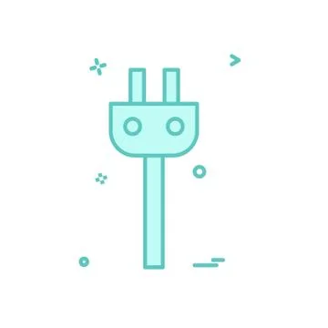 Power plug icon design vector Illustrazione stock