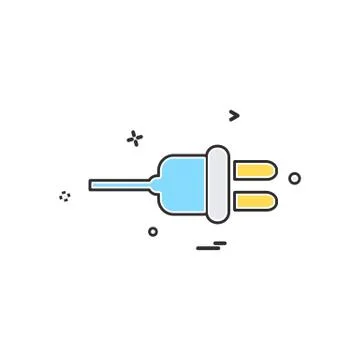 Power plug icon design vector Stock Illustration