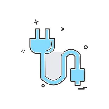 Power plug icon design vector 스톡 일러스트