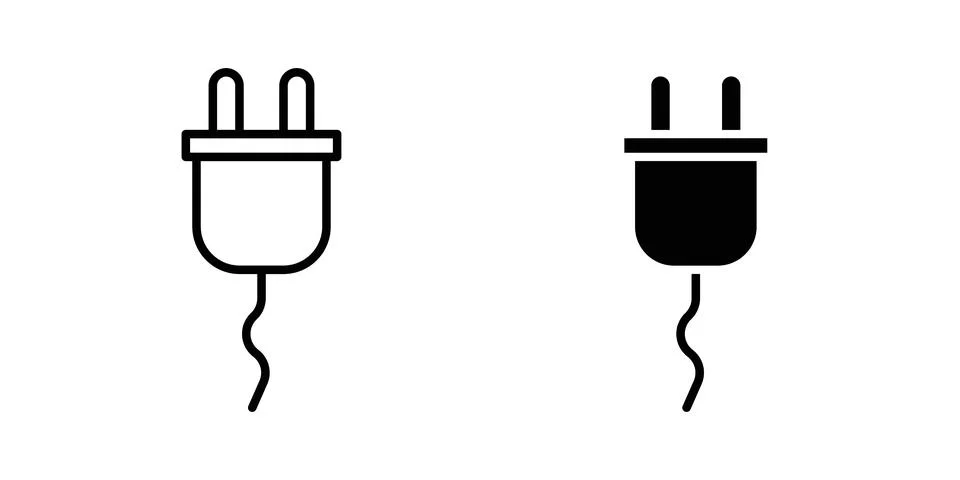 Power plug icon illustration. Pixel perfect vector graphics Stock Illustration