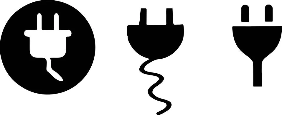 Power plug icon on white background Stock Illustration