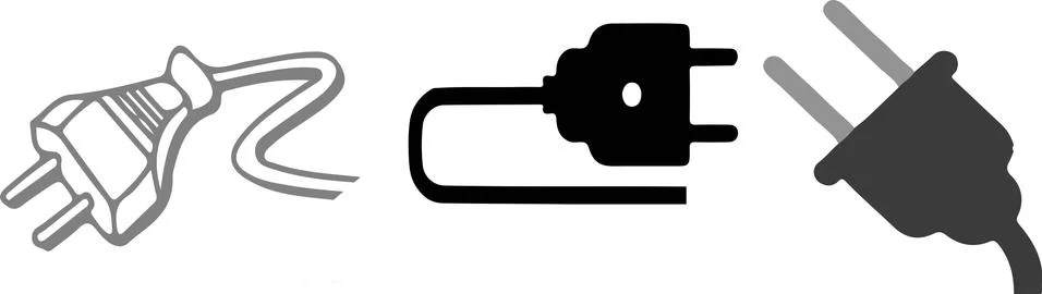 Power plug icon on white background Stock Illustration