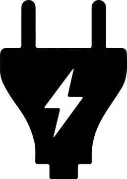Power plug icon on white background Stockillustratie