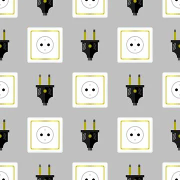 Power Plug Seamless Pattern Illustrazione stock