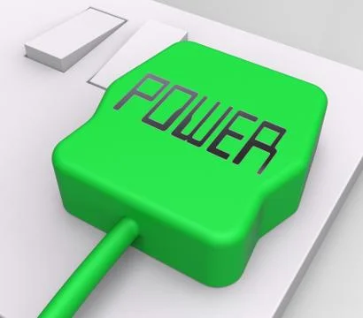 Power Plug Shows Electric Power 3d Rendering Illustrazione stock
