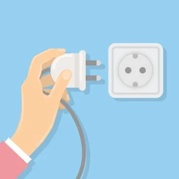 Power plug with socket. Stockillustratie