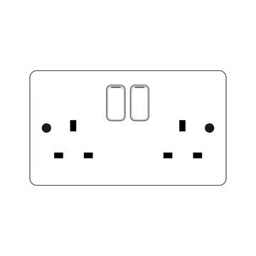 Power plug Socket Outlet type g with switch Stock Illustration