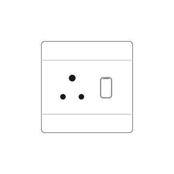 Power plug Socket Outlet type M with switch Stock Illustration