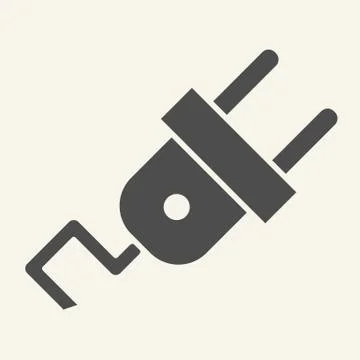 Power plug solid icon. Electricity vector illustration isolated on white. Energy Stockillustratie