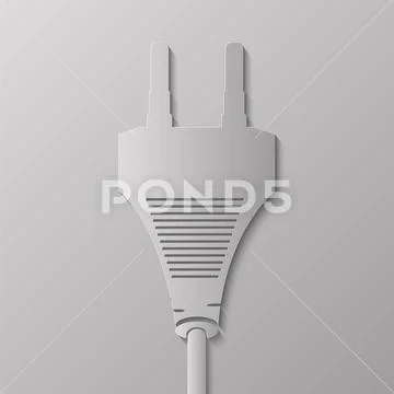 Power Plug Stylised Power Plug Isolated on Grey Background Copyright ...