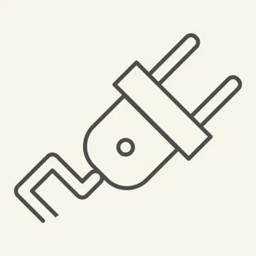 Power plug thin line icon. Electricity vector illustration isolated on white Stockillustratie