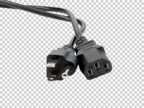 Power plug,peripherals for computers isolated on white background.Selection f Stock Photos