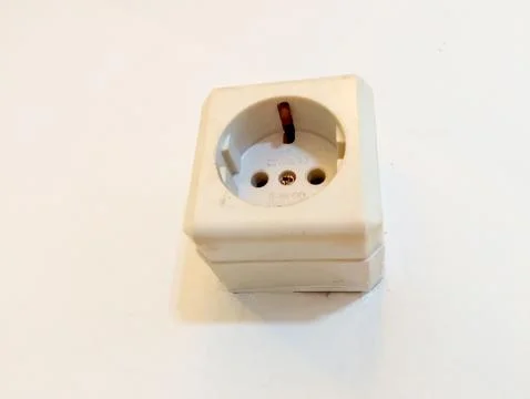 Power Point: A Closer Look at an Electrical Socket Stock Photos