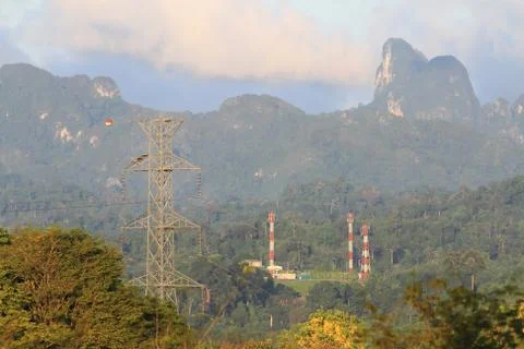 Power pole background . Stock Photos