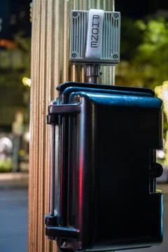 Power pole lighting control box and circuitry for street crossing and traffic 写真素材