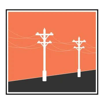 Power pole logo vector Stock Illustration