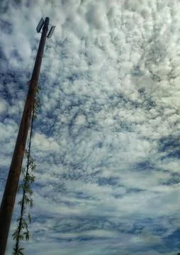 Power pole with sky background Stock Photos