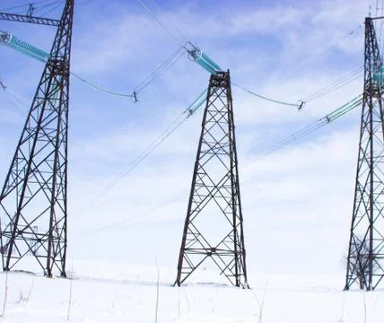 Power poles Foto stock
