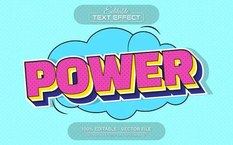 Power pop art text effect editable Stock Illustration