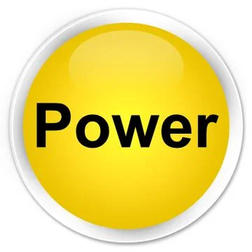 Power premium yellow round button Stock Illustration