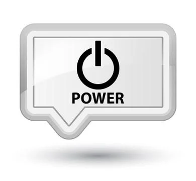 Power prime white banner button Stock-Illustration