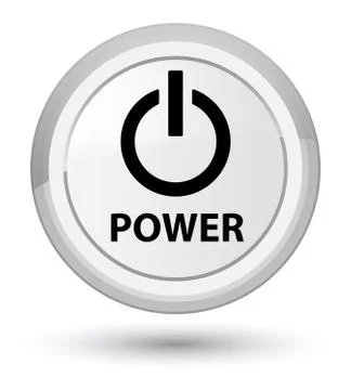 Power prime white round button Ilustração Stock