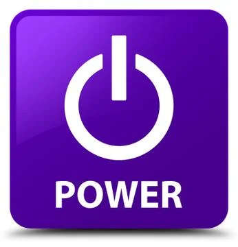 Power purple square button Stock Illustration