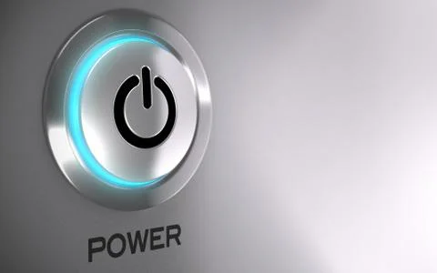 Power Push Button Activated Stock Illustration