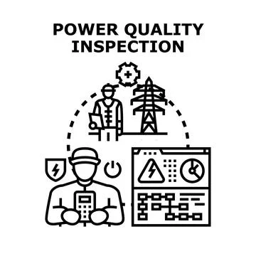 Power quality inspection concept analyzing electrical systems Illustrazione stock