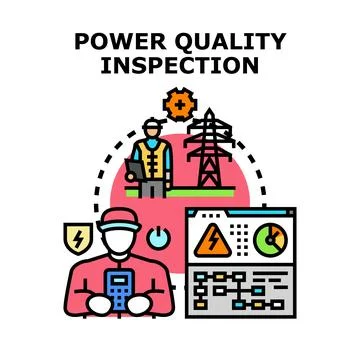 Power quality inspection concept analyzing electrical systems 스톡 일러스트