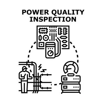 Power quality inspection engineer checking system Stock Illustration