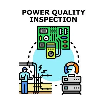 Power quality inspection engineer checking system Stock Illustration