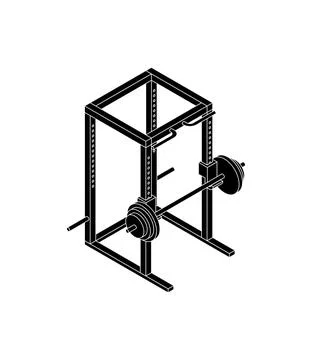 Power Rack Machine icon sign. Squat Machine. Weight Training Stock Illustration