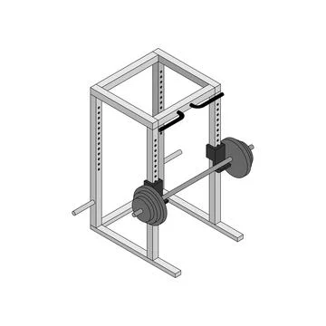 Power Rack Machine. Squat Machine. Weight Training 스톡 일러스트