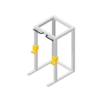Power Rack Machine. Squat Machine. Weight Training Stock Illustration