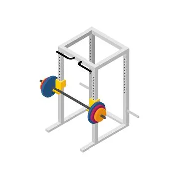 Power Rack Machine. Squat Machine. Weight Training Stock Illustration