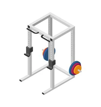 Power Rack Machine. Squat Machine. Weight Training 스톡 일러스트