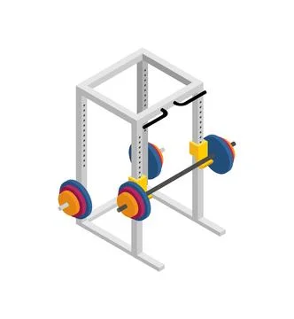 Power Rack Machine. Squat Machine. Weight Training 스톡 일러스트