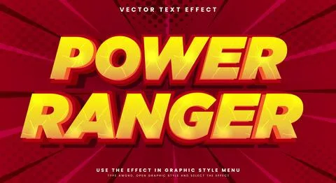Power ranger 3d editable text effect Template イラスト素材