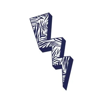 Power ray with animal print pattern ninetys style Stock Illustration